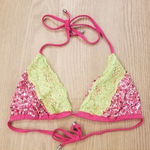 Beach Bunny lace sequin top